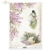 retro, ptaki, ptaszek, ptaszki, bez, bzy, bzu, róża, róże, kwiaty, bukiety, tło, wiosna, birds, birdies, lilacs, roses, flowers, bouquets, backgrounds, spring, Vögel, Vogel, Vögelchen, Flieder, Rosen, Blumen, Sträuße, Hintergrund, Frühling